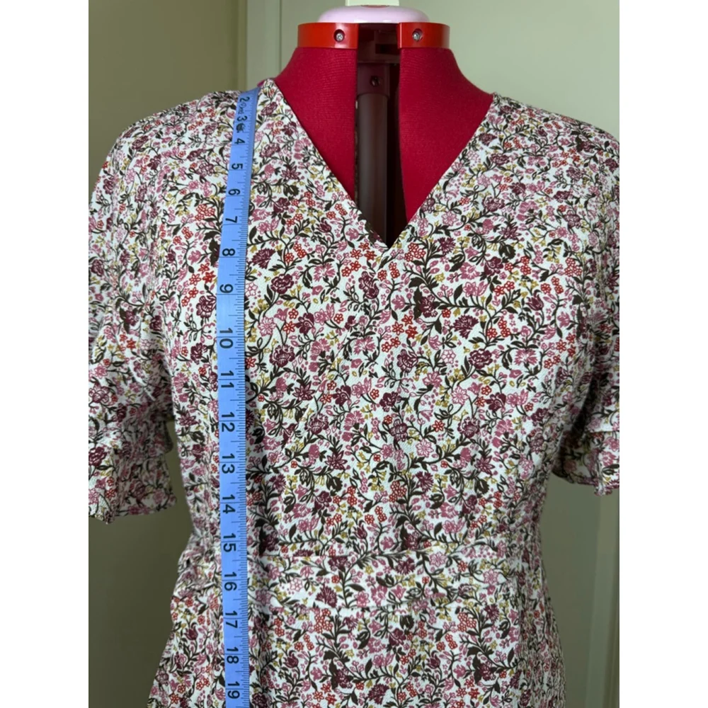 Women's Max Studio XL Pink White Floral Ruffle Wrap Dress
